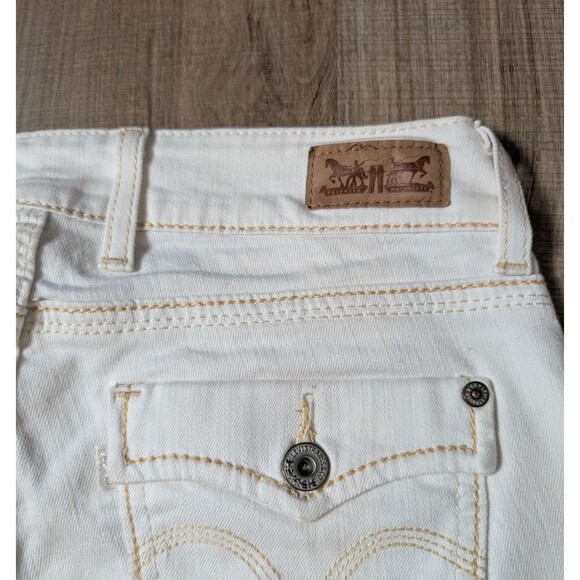 Levi's Capri Jeans Size 6 Straight Leg Off White Cream Stretch Flap Pockets - Picture 3 of 12